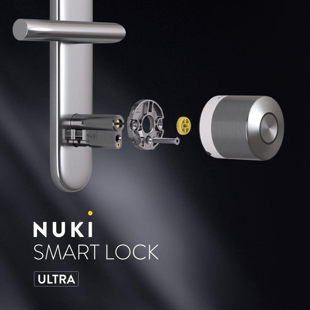 Nuki smart lock onderdelen en montage.