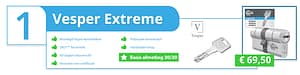 Vesper Extreme cilinderslot met sleutel en prijs