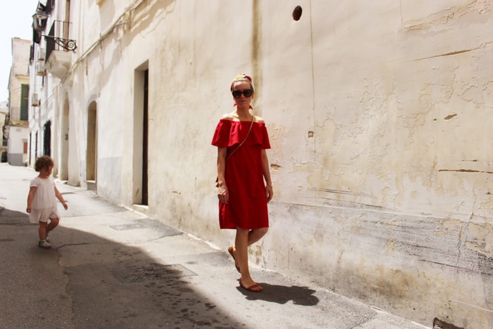 Costes Red Off Shoulder Dress (4)