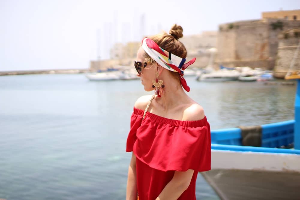 Costes Red Off Shoulder Dress (7)