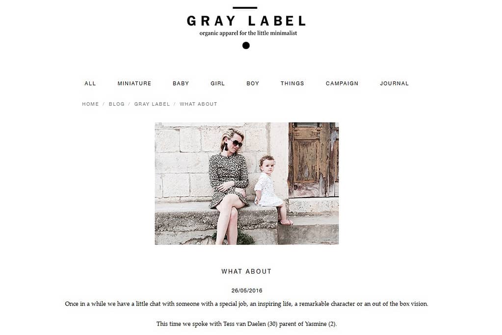 Gray Label interview Tess van Daelen